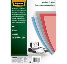 Couverture de reliure PVC Fellowes A4 20/100 transparent - Paquet de 100