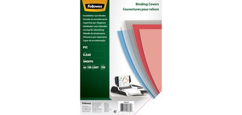 Couverture de reliure PVC Fellowes A4 20/100 transparent - Paquet de 100