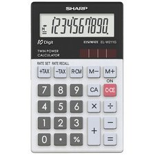 SHARP Calculatrice de poche modèle EL-W211G GY, alimentation