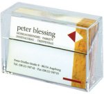 Boîte pr. cartes de visite, plastique dur, transparent