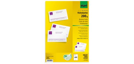 business cards, 85 x 55 mm, 200 gsm, extra white