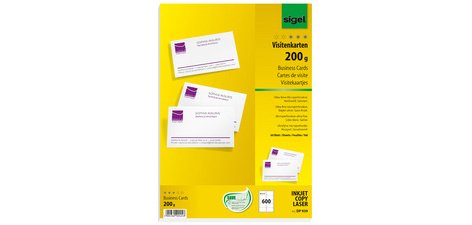 carte de visite, 85 x 55 mm, 185 g/m2, extra blanc