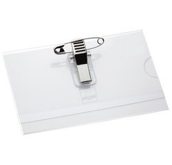 Porte-badge avec double système de fixation,54 x 90 mm