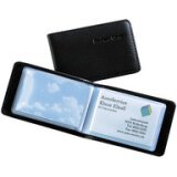 Porte-cartes aspect cuir noir mat avec 20 pochettes, capacité 40 cartes L 11 x H 7,5 x P 1,2 cm