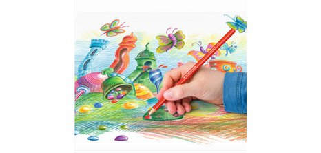 Crayon de couleur ergosoft triangulaire,étui de 12