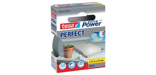 Tesa extra Power Perfect, ft 19 mm x 2,75 m, grijs