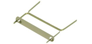 Attache double en métal, laquée en couleur laiton