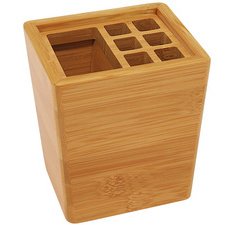Potloodhouder in bamboe rechthoekig
