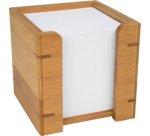 Bloc cube avec boîtier, en bambou, avec papier