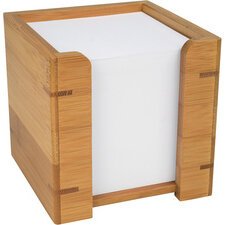 Bloc cube avec boîtier, en bambou, avec papier