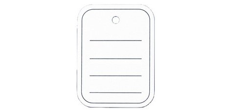 Etiquette à suspendre, 40 x 50 mm, perforé, ligné