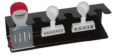 Porte-timbres, pour 4 timbres, droit, noir