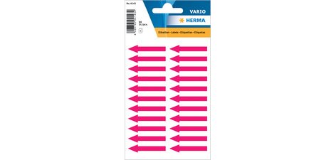 Etiquette d'indication 'flèches', 38 x 7 mm,rouge fluo