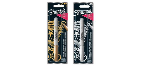 Marqueur permanent métallisé, en blister