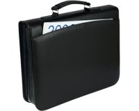 Porte-documents, A4, similicuir grainé, noir