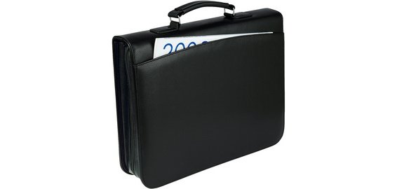 Porte-documents, A4, similicuir grainé, noir