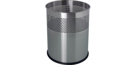 Steel wastepaper basket 'the dot,' 15 L, silver