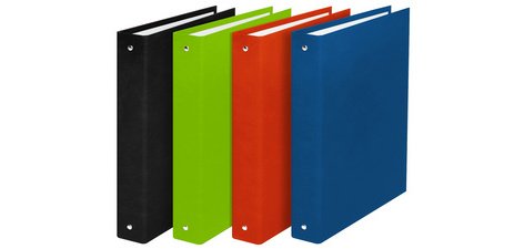 Classeur 4 anneaux cartonné Elba balacron A4 - Dos 4 cm couleurs assorties