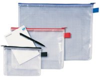 Sac à fermeture éclair Mesh Bags, A6, PVC, noir