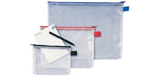 Zippered Mesh Bags, A6, PVC, black