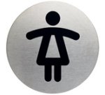 Pictogramme 'WC-Femmes', diamètre: 83 mm, argent