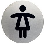Pictogramme 'WC-Femmes', diamètre: 83 mm, argent