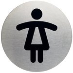 Pictogramme 'WC-Femmes', diamètre: 83 mm, argent
