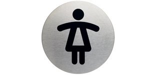 Pictogramme 'WC-Femmes', diamètre: 83 mm, argent