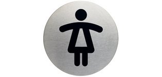 Pictogramme 'WC-Femmes', diamètre: 83 mm, argent