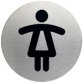 Pictogramme 'WC-Femmes', diamètre: 83 mm, argent