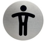 Pictogramme 'WC-Hommes', diamètre: 83 mm, argent