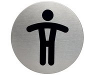 Pictogramme 'WC-Hommes', diamètre: 83 mm, argent