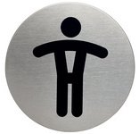 Pictogramme 'WC-Hommes', diamètre: 83 mm, argent