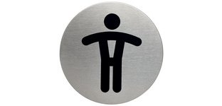 Pictogramme 'WC-Hommes', diamètre: 83 mm, argent