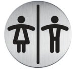 Pictogramme 'WC Femmes & Hommes', diamètre: 83 mm
