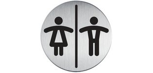 Pictogramme 'WC Femmes & Hommes', diamètre: 83 mm
