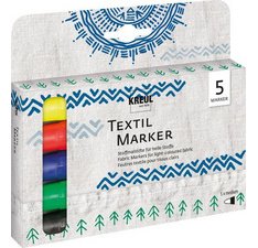 Marqueurs textiles medium, set de 5