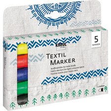 Textielmarkers medium, set van 5