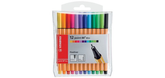 Stift met fijne punt Point 88 Mini - plastic etui van 12 stuks