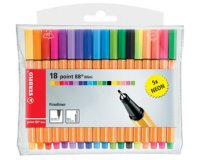Stift met fijne punt 88 mini - plastic etui van 18 stuks
