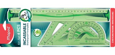 großes Flex-Geometrie-Set, unzerbrechlich, 4-teilig