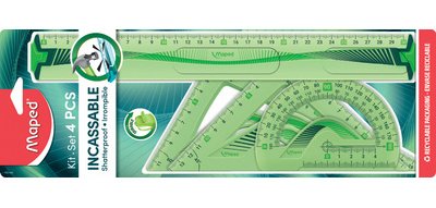 Grand kit de géometrie Flex, incassable, 4 pièces