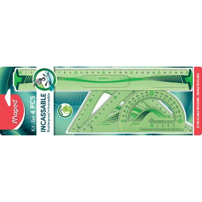 Grand kit de géometrie Flex, incassable, 4 pièces