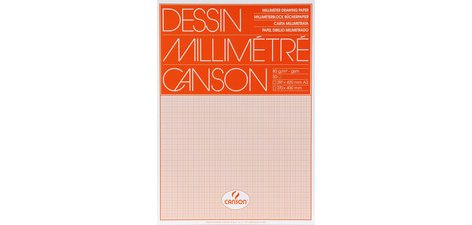 Papier millimétré canson papier blanc sans grain 100g 50x65cm unicolore bistre