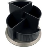 Pot multifonction Silver, 4 compartiments, noir/argent