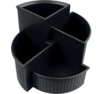 Pot multifonction Linear, 4 compartiments, noir