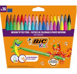 BIC KIDS Feutre Kid Couleur medium, étui en carton de 36