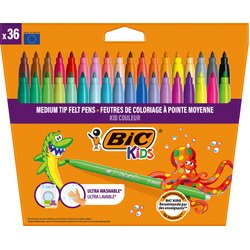 BIC KIDS Feutre Kid Couleur medium, étui en carton de 36