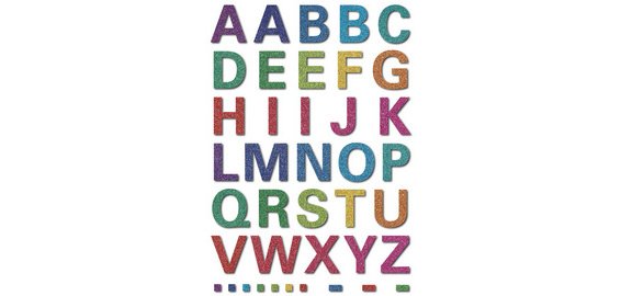 lettres alphabétiques MAGIC A-Z, glittery