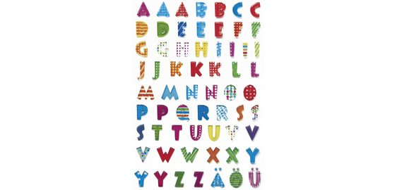 stickers alphabet MAGIC, A-Z, gravé Stone
